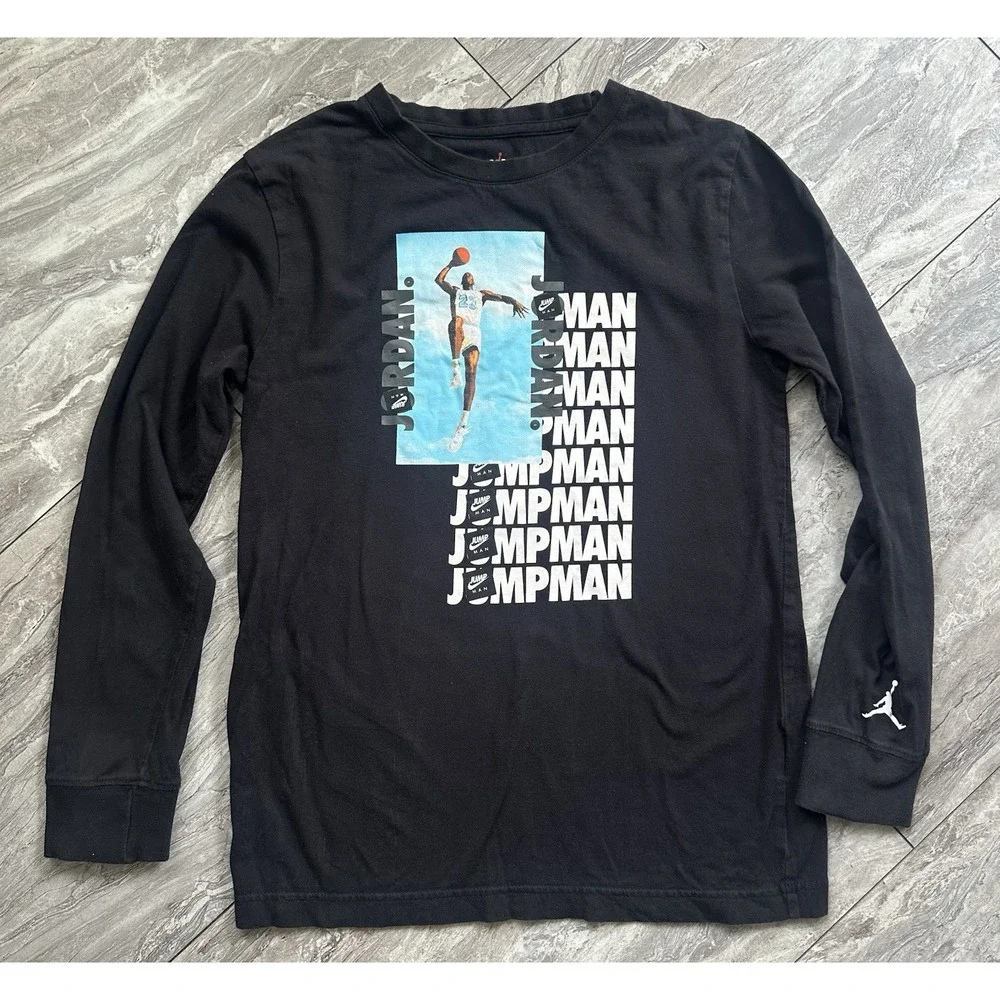 Jordan Jumpman Long Sleeve Shirt - White Size L 12-13